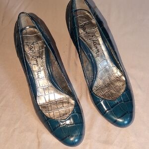 Sam Edelman Teal and Silver Flats